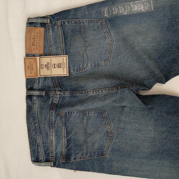 Polo Ralph Lauren Sullivan men's slim fit button fly low rise denim blue jeans - Picture 5 of 14